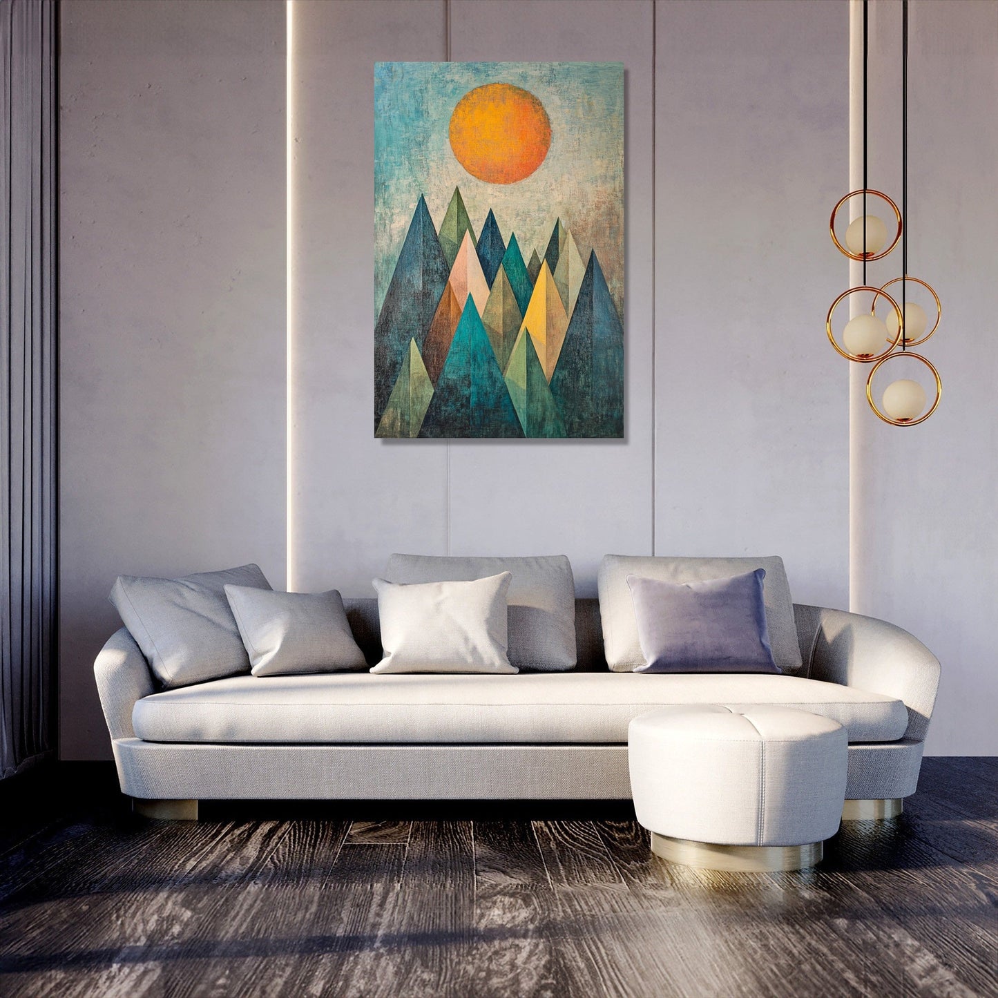 Triangular Harmony Mountain Canvas