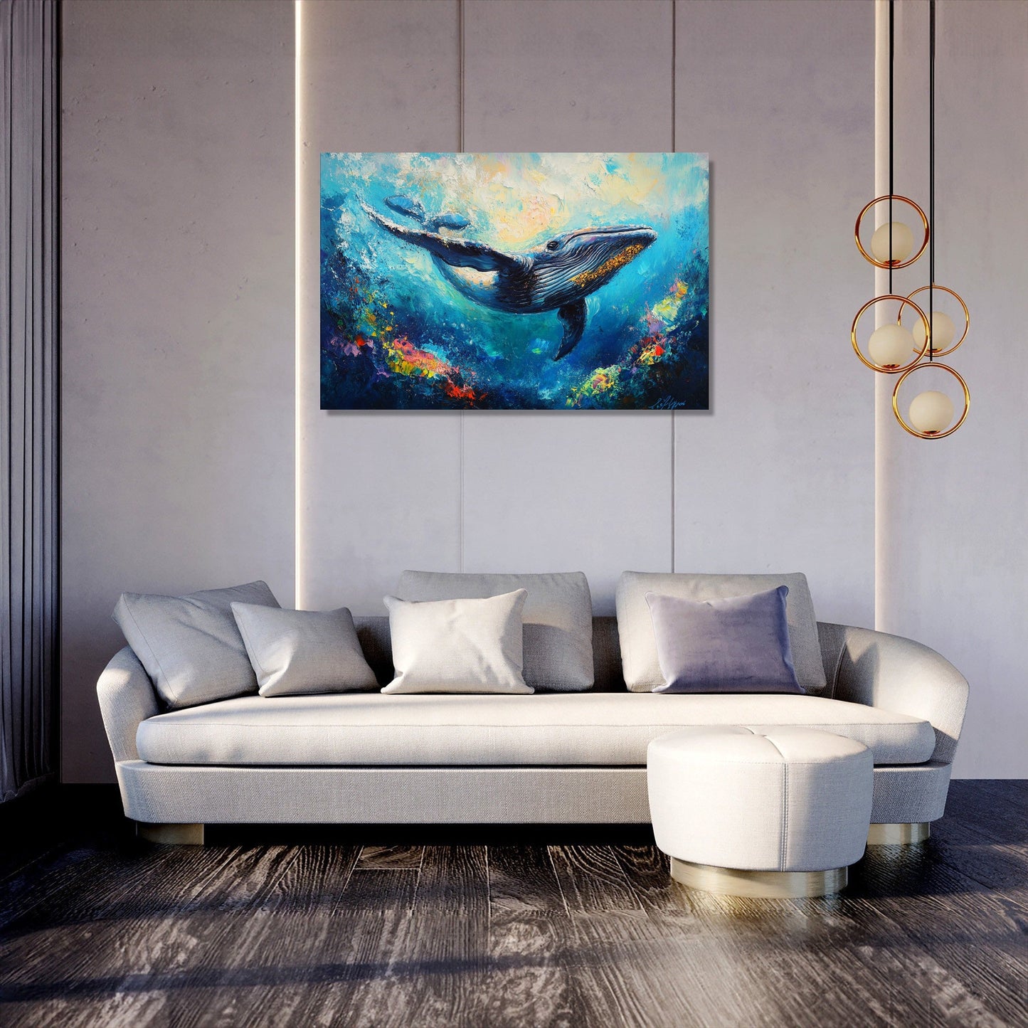 Whales and Coral Canvas