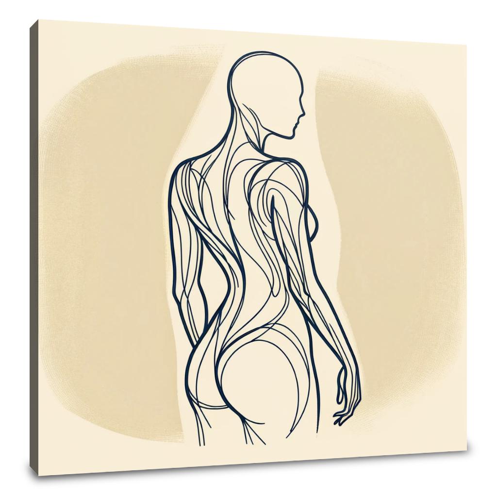 Elegance in Line: Human Contours Canvas
