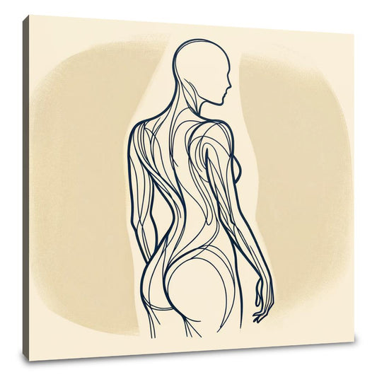Elegance in Line: Human Contours Canvas
