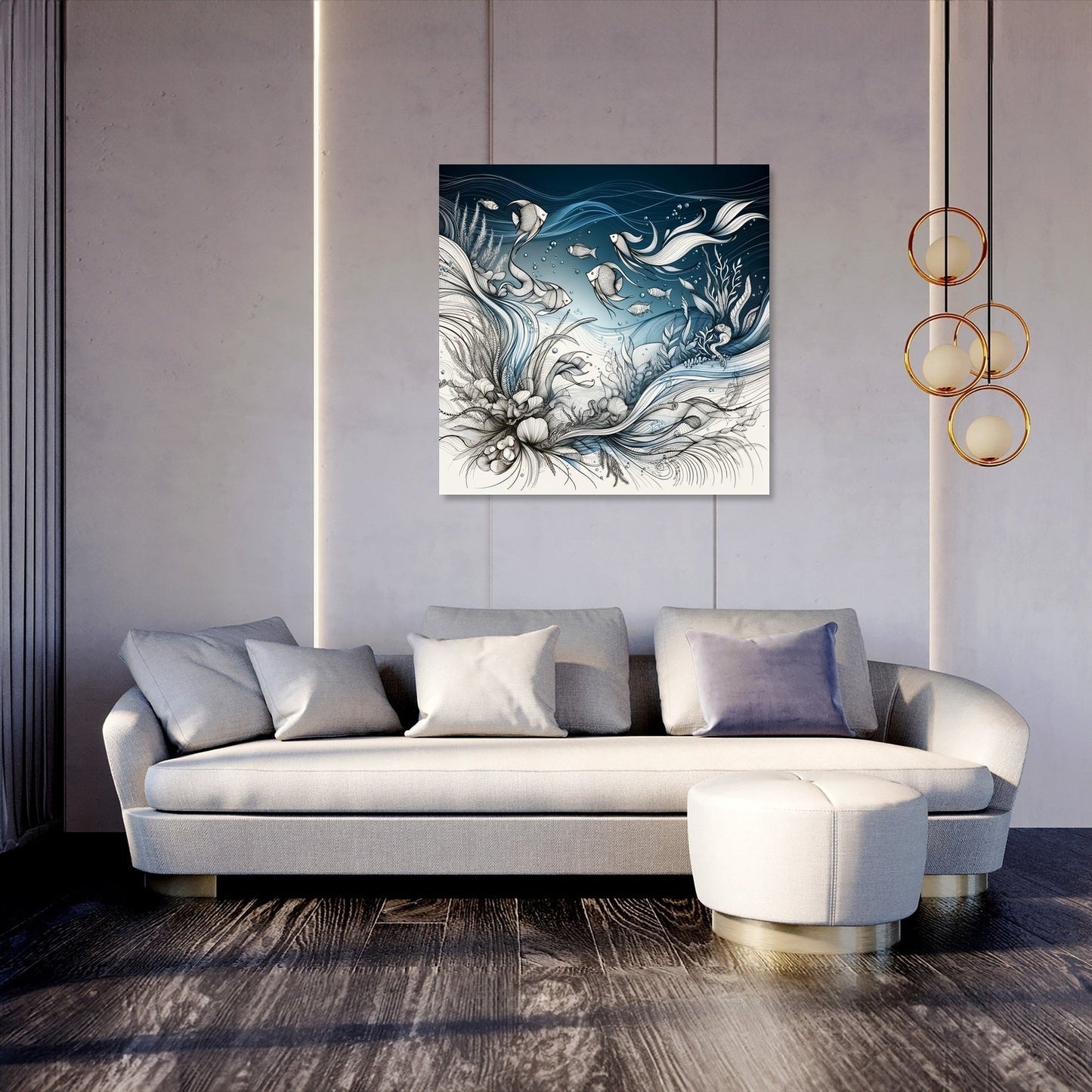 Oceanic Script Elegance Canvas