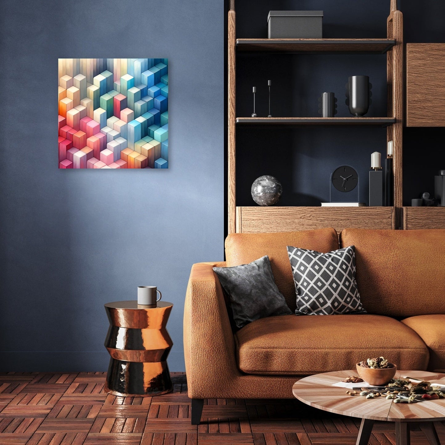 Pastel Serenity Cube Mosaic Canvas