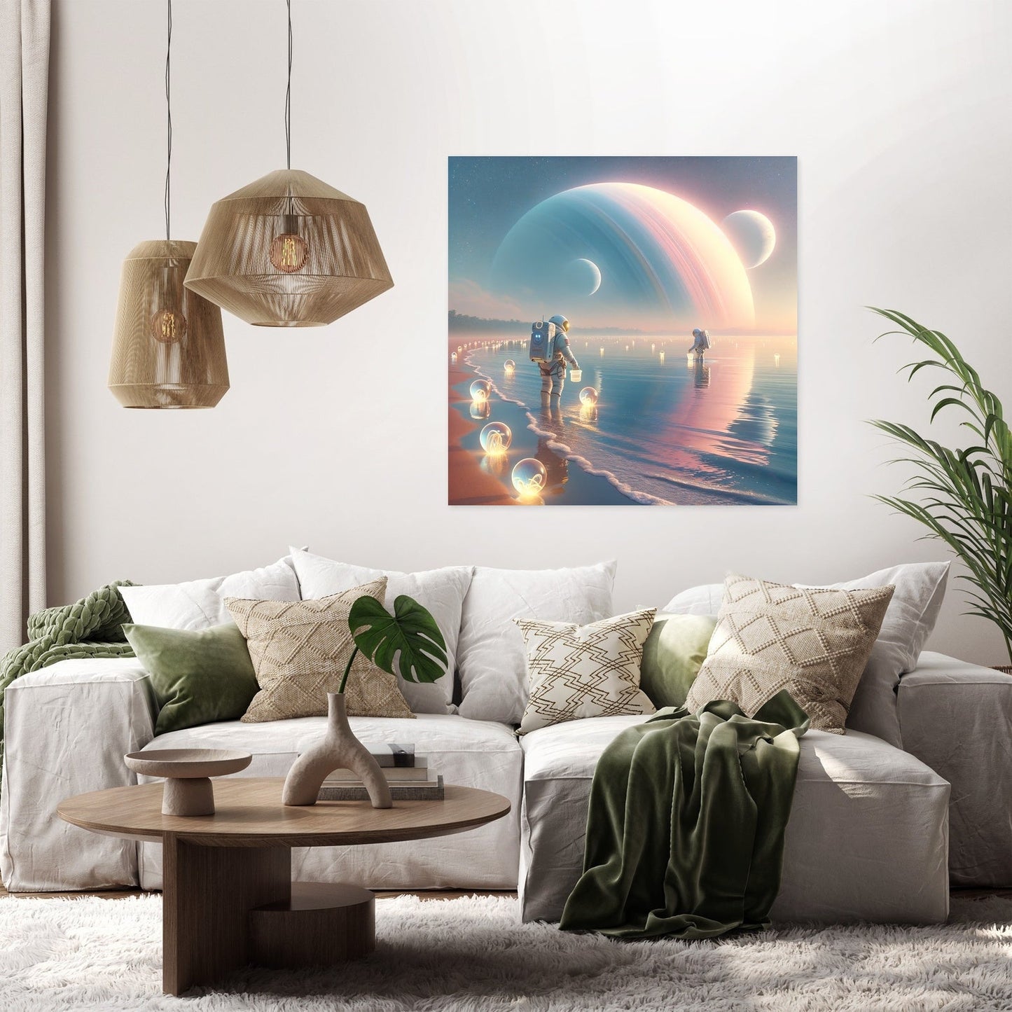 Twin Moon Beach Exploration Canvas