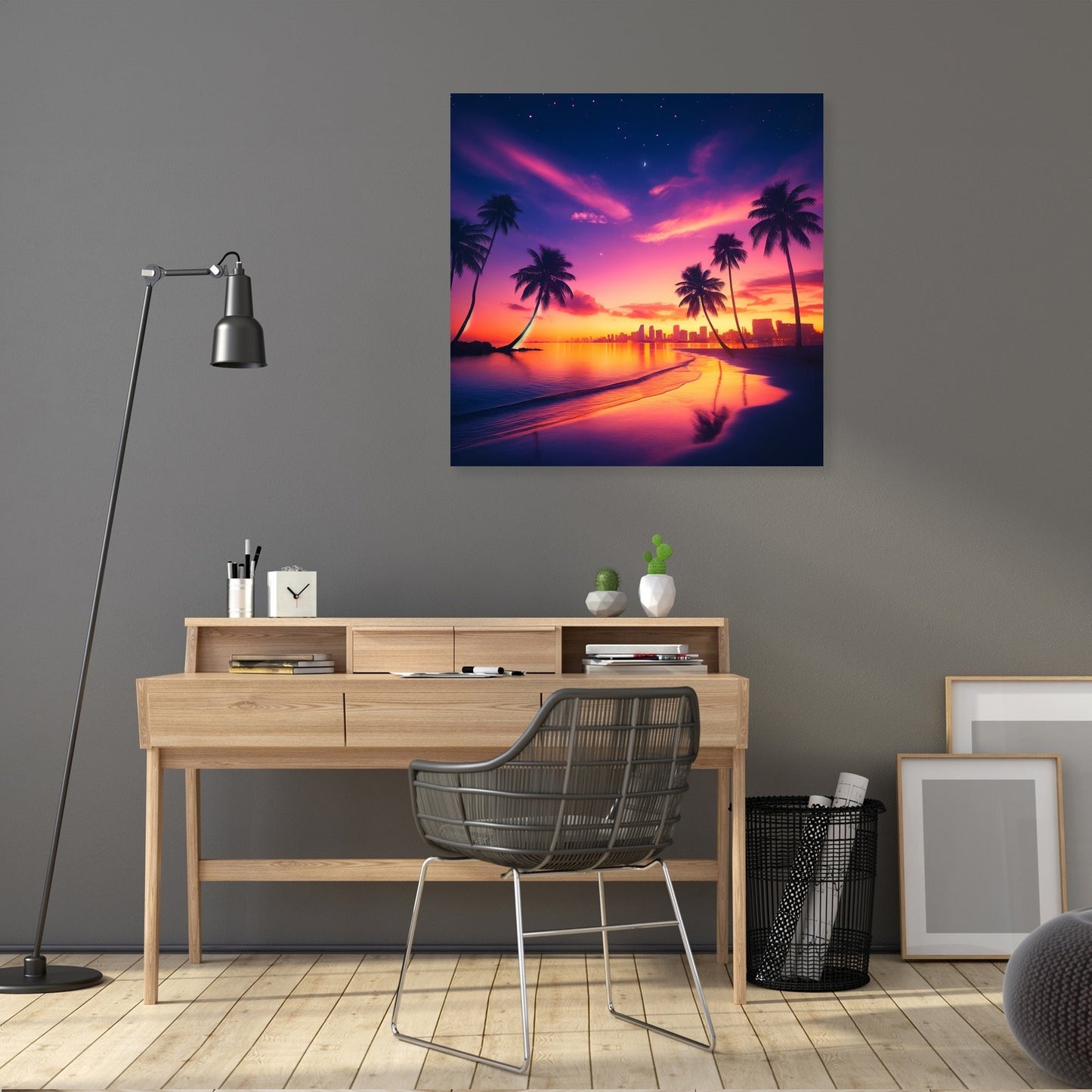 Miami Sunset Serenity Canvas