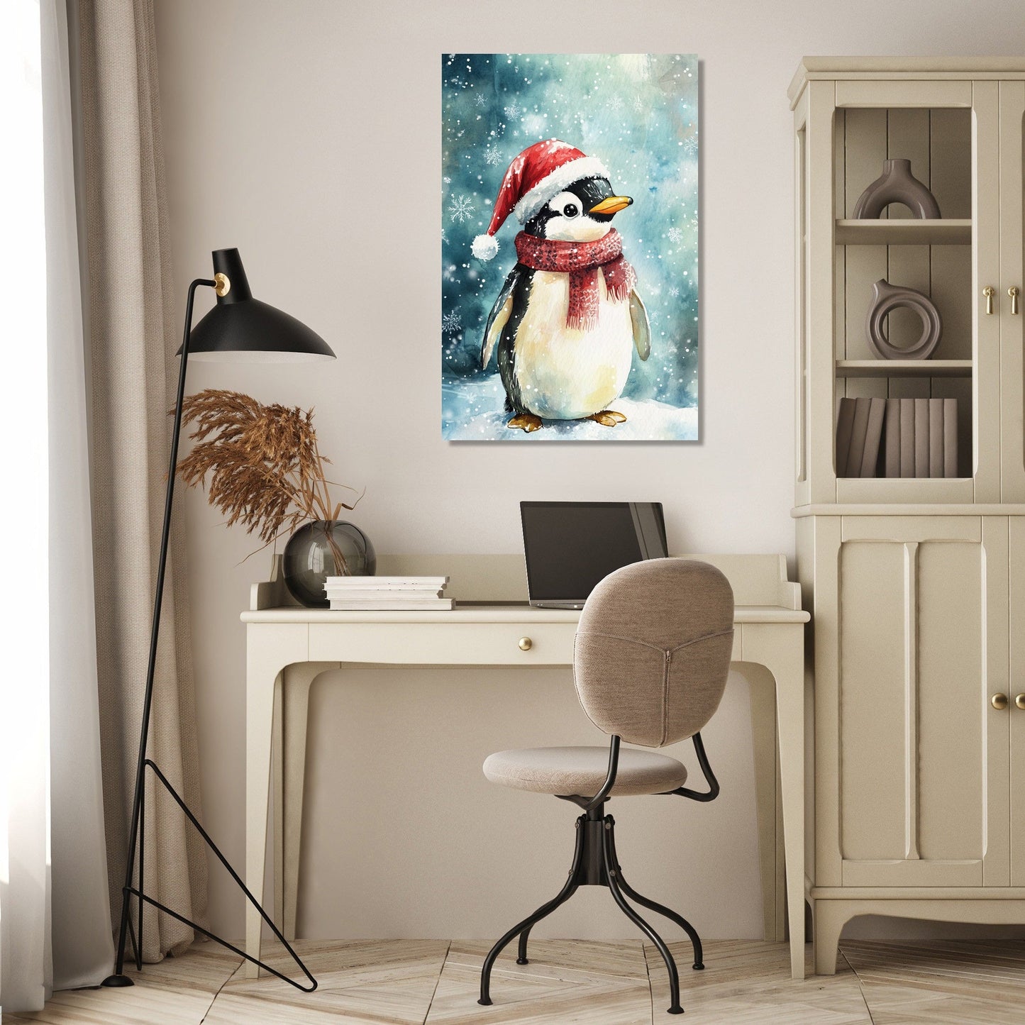 Penguin Holiday Cheer Canvas