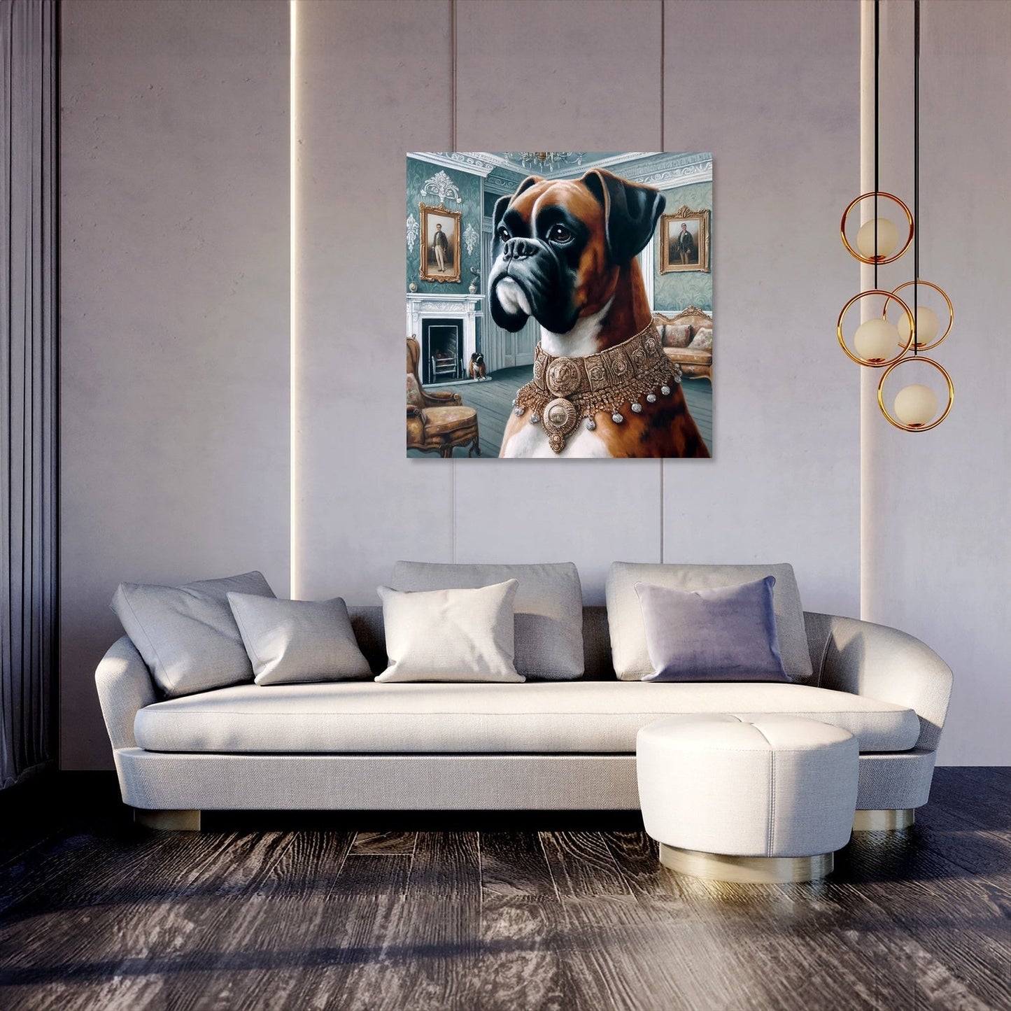 Guardian of the Manor Boxer Portrait Canvas
