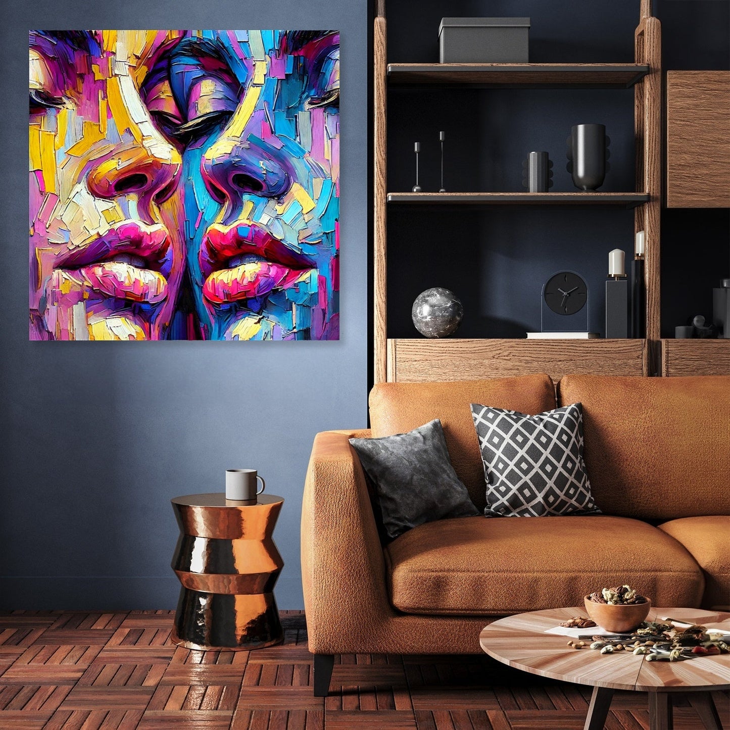 Vibrant Contrast Faces Canvas