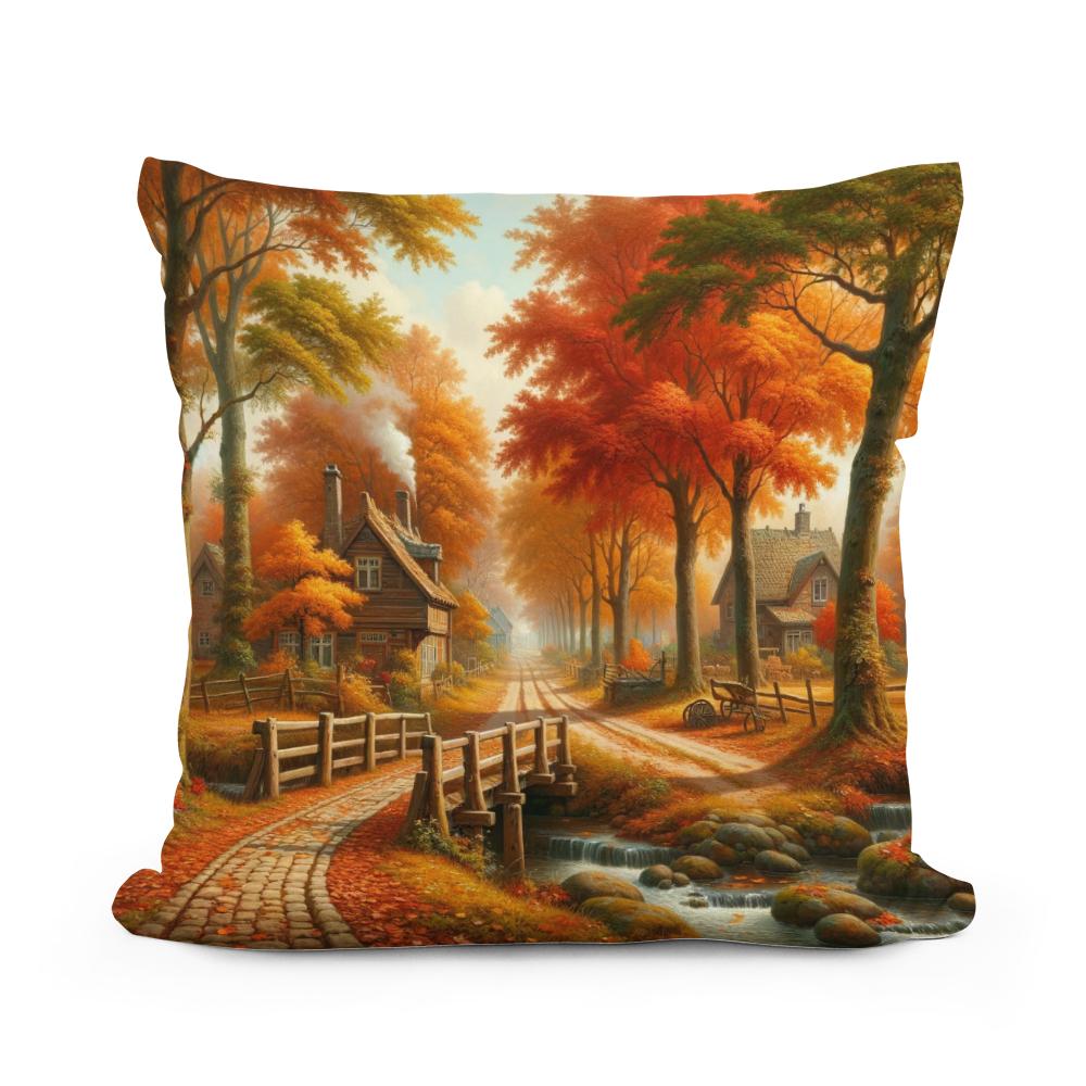 Autumn Lane Cotton Cushion