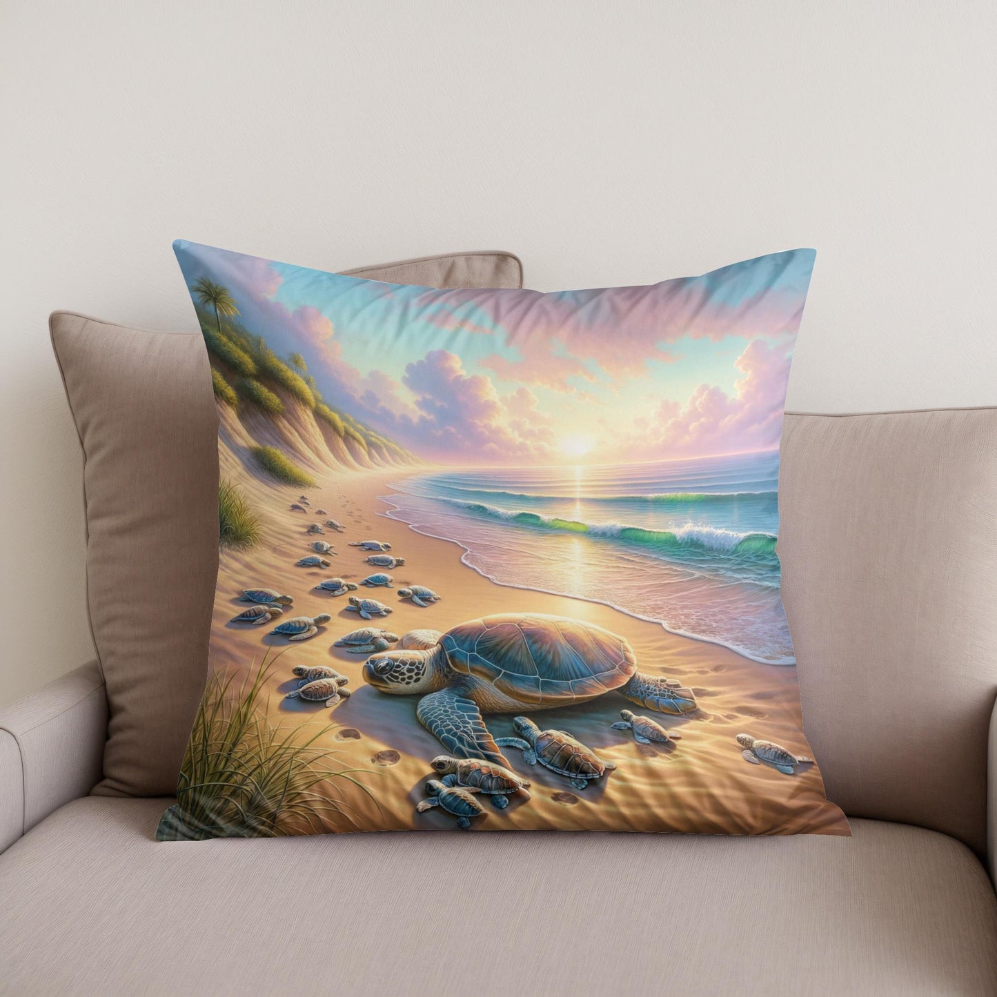 Turtle Haven Dawn Cotton Cushion