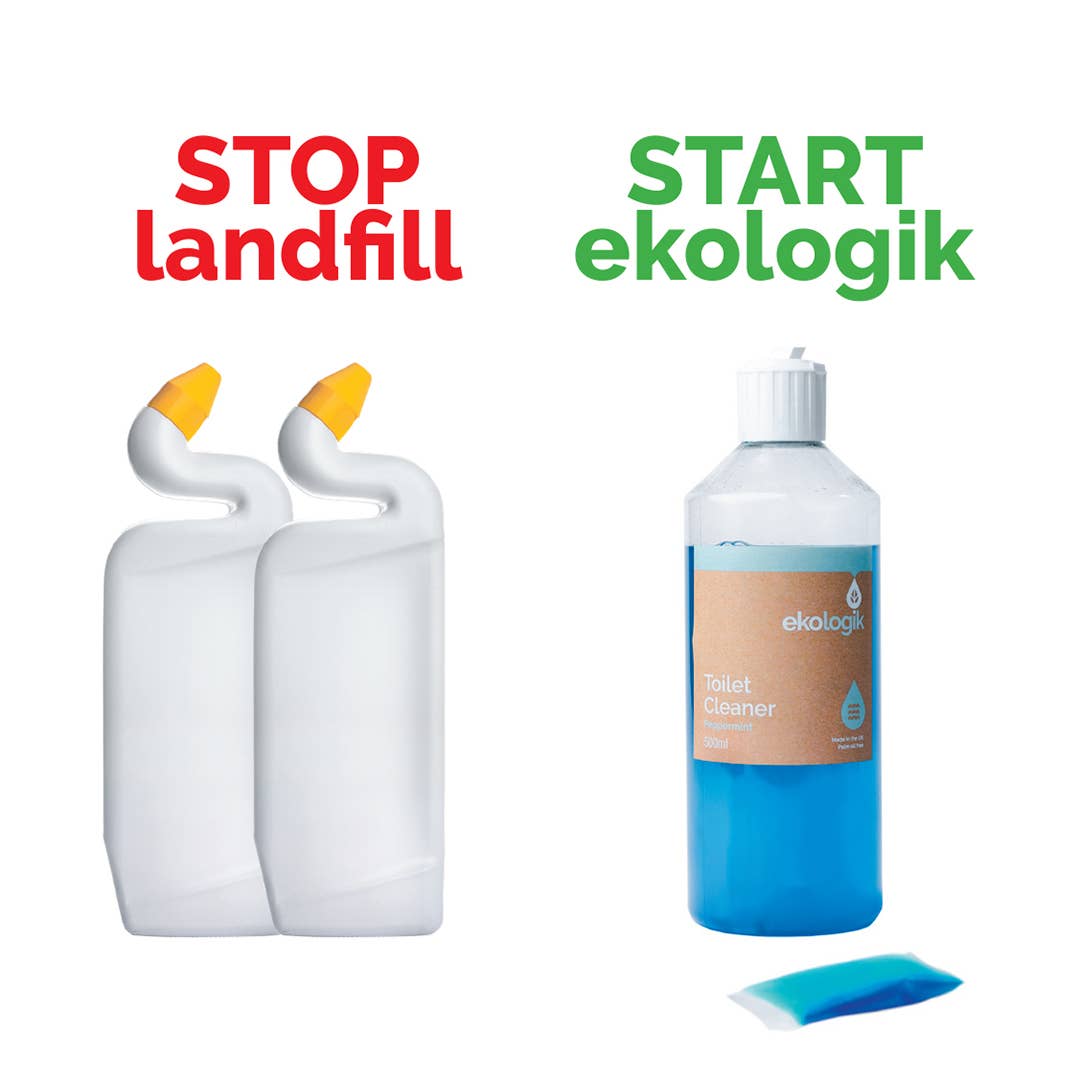 Ekologik Plastic-Free Toilet Cleaner Bottle & Refill Pod | Thickened Formula