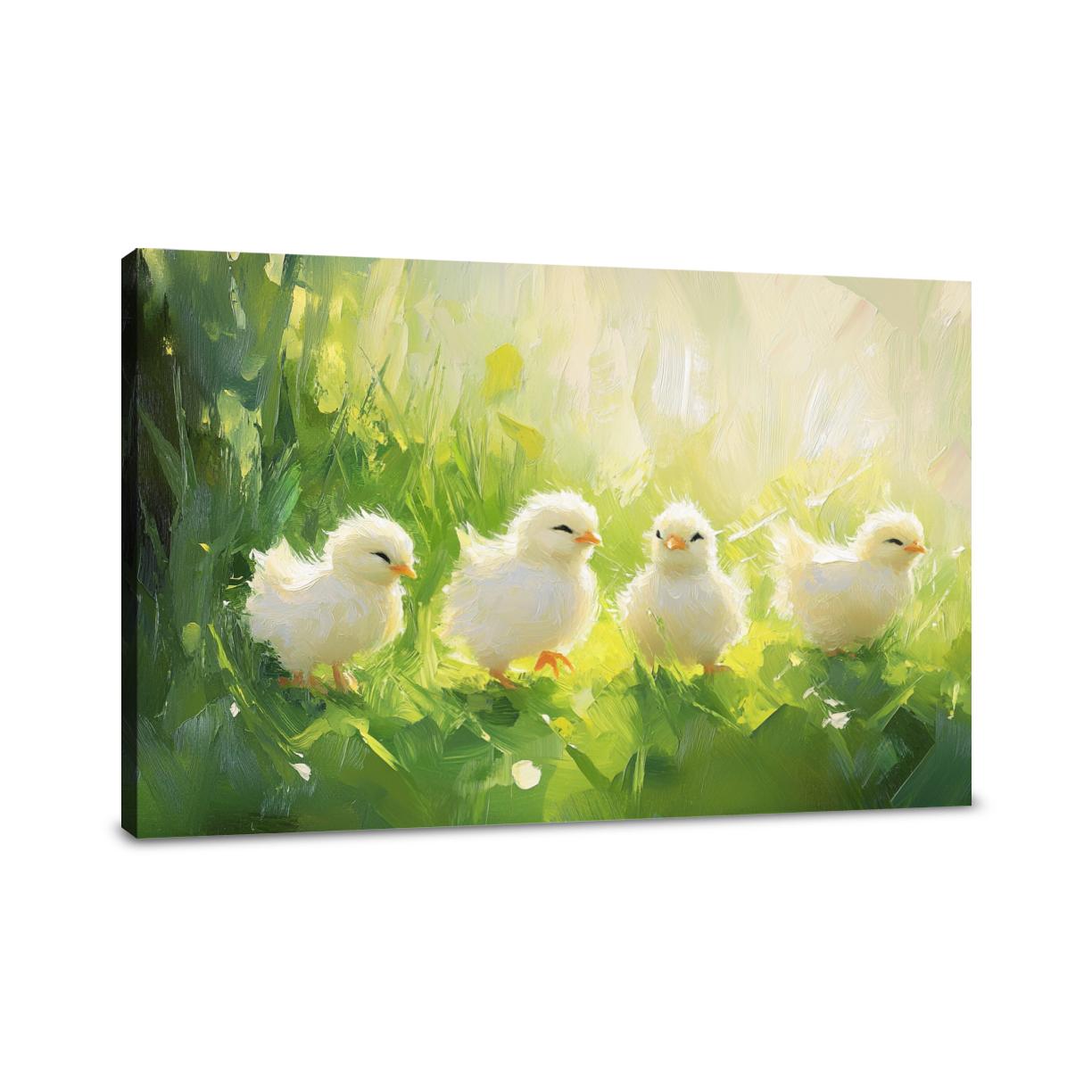 Chicks in Springtime Canvas