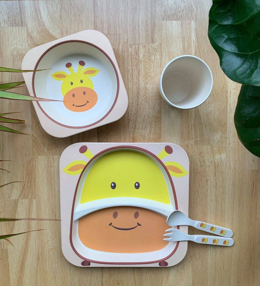 Giraffe Bamboo Kids Dinner Set - 5 Piece