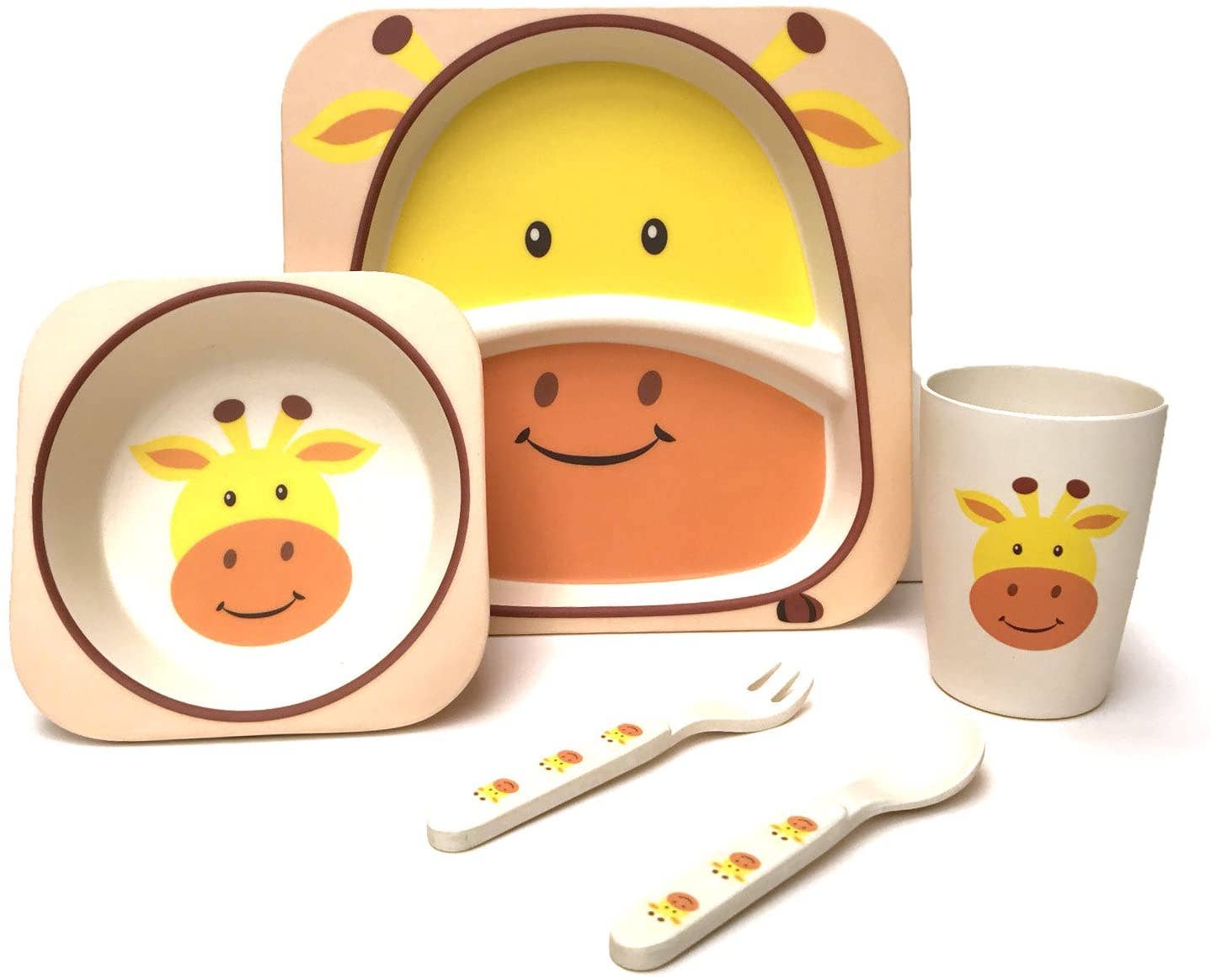 Giraffe Bamboo Kids Dinner Set - 5 Piece