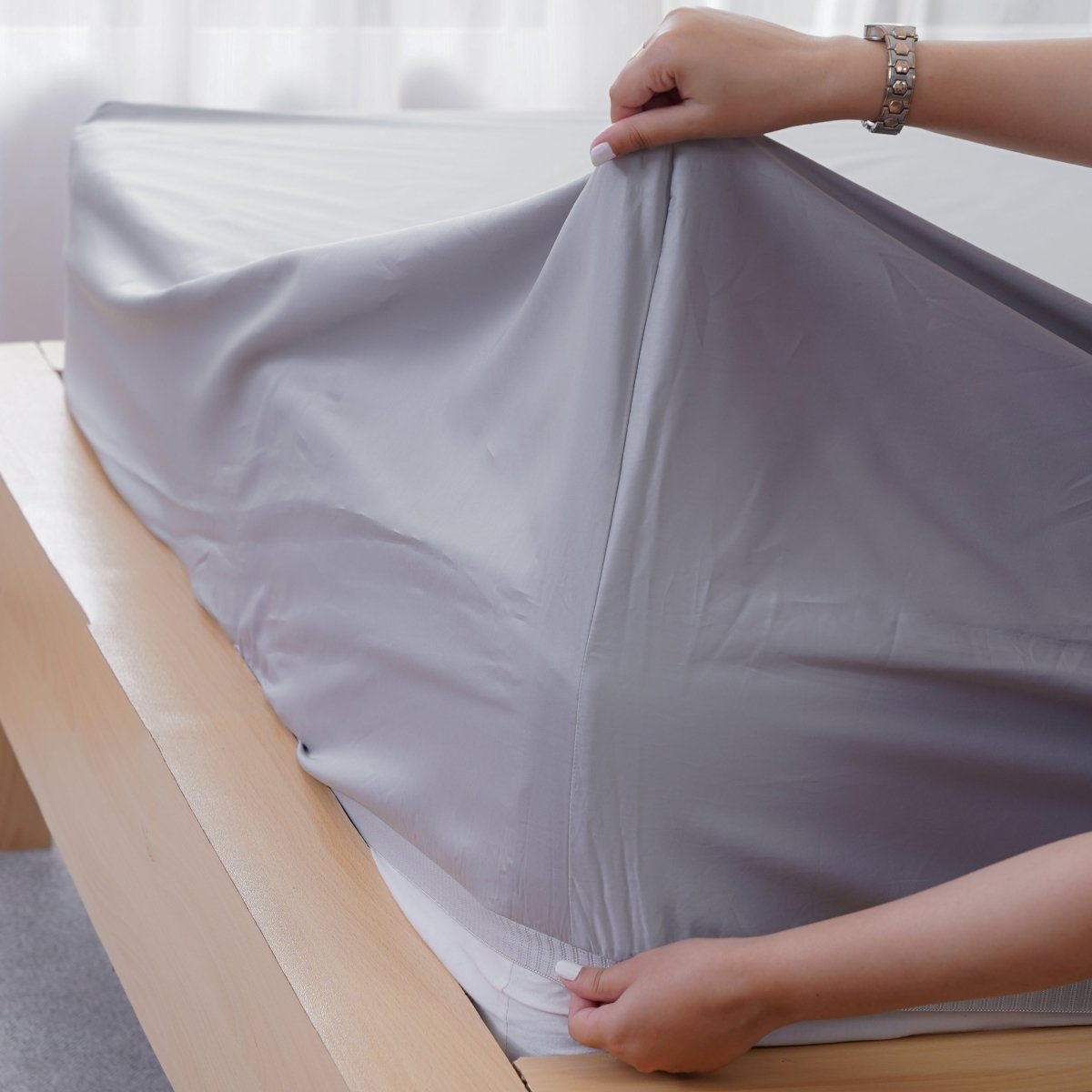 Ella Cotton - Dove Grey Fitted Sheet