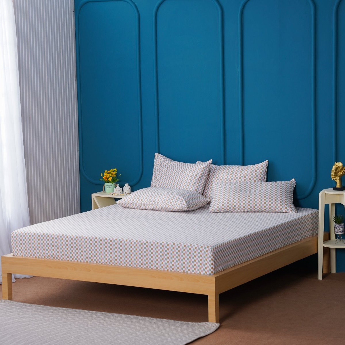 Ella Cotton - Gems Checkerboard Duvet Cover, Sheet & Pillowcases Set