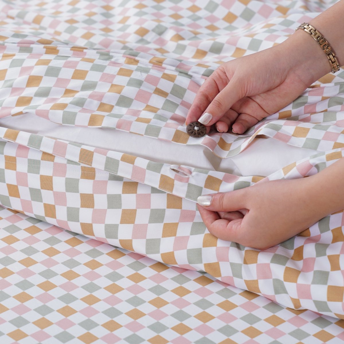 Ella Cotton - Gems Checkerboard Duvet Cover