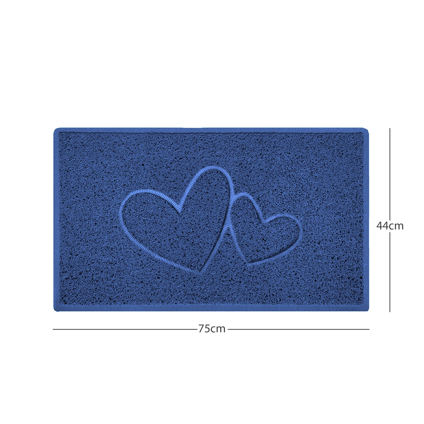 "Double Heart" Embossed Loofah Textured Spaghetti Doormat