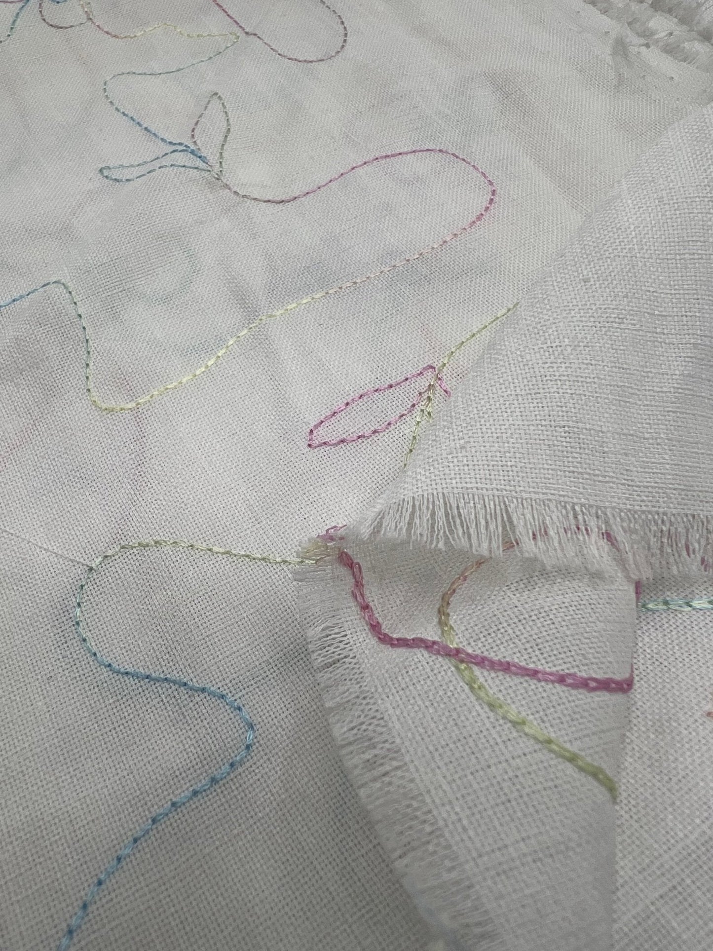 Embroidered Floral Multi Thread Non Stretch Woven Fabric