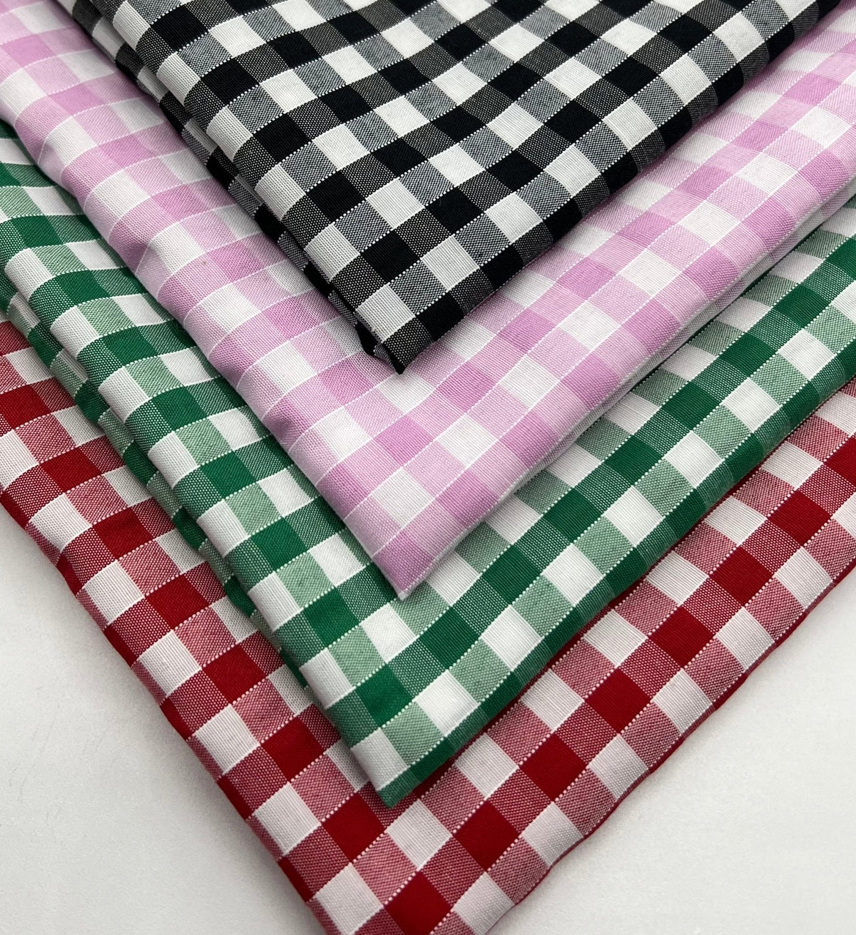 Emerald Gingham Printed Polycotton 90 GSM 80/20 44 Inch Non Stretch
