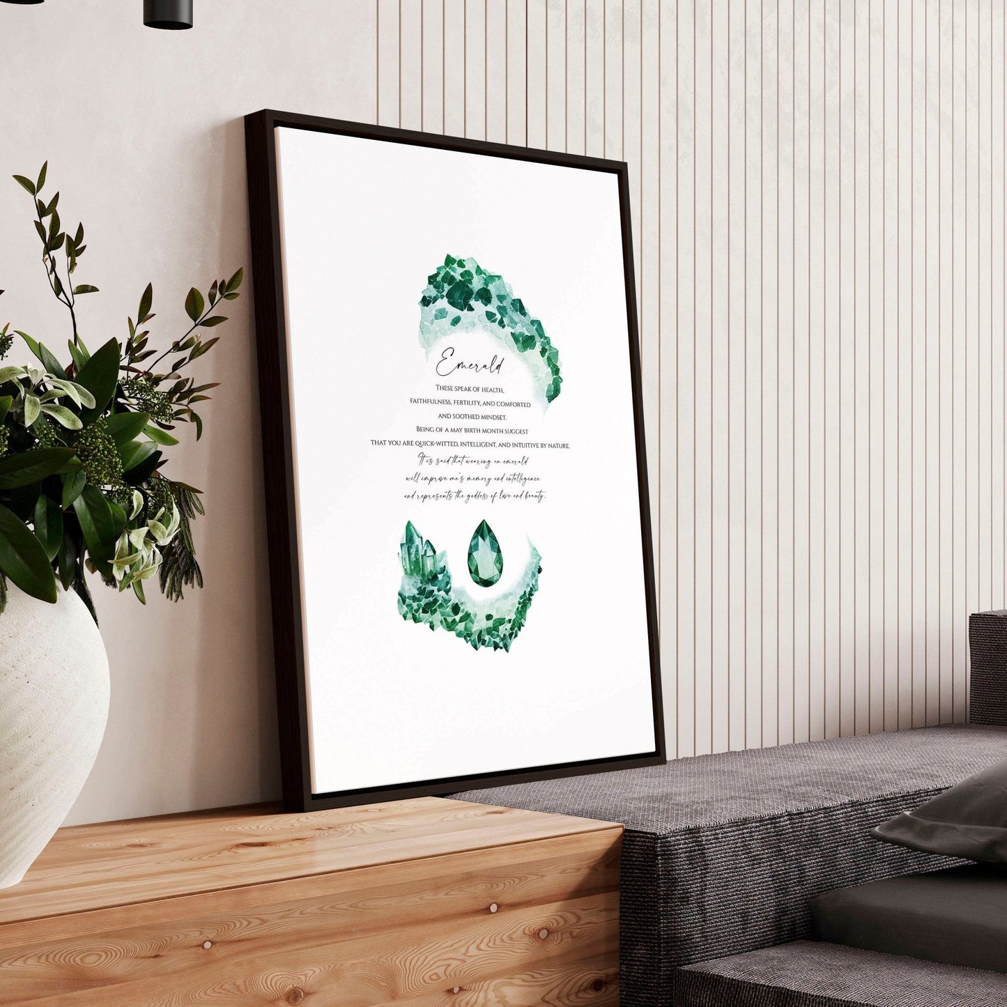 Emerald Birthstone wall art print