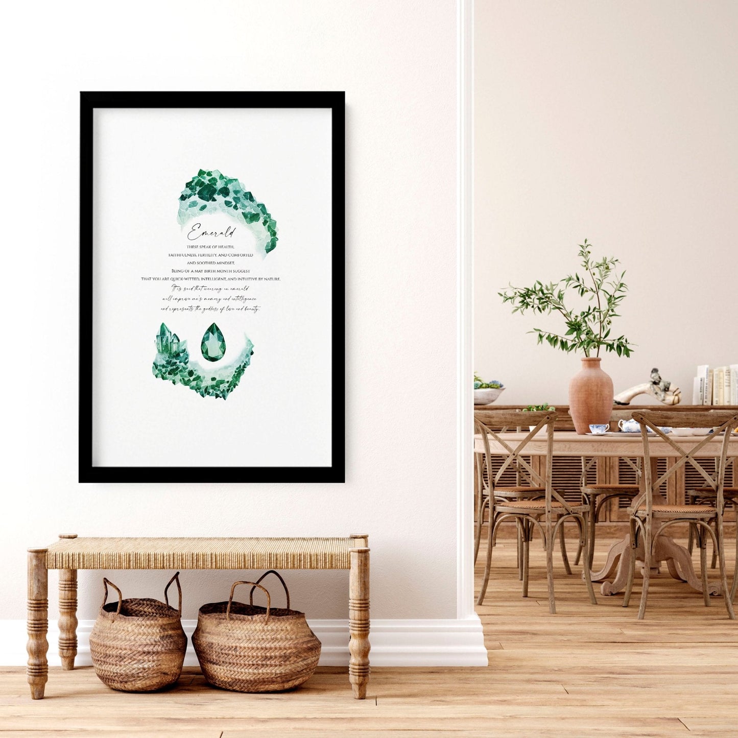 Emerald Birthstone wall art print