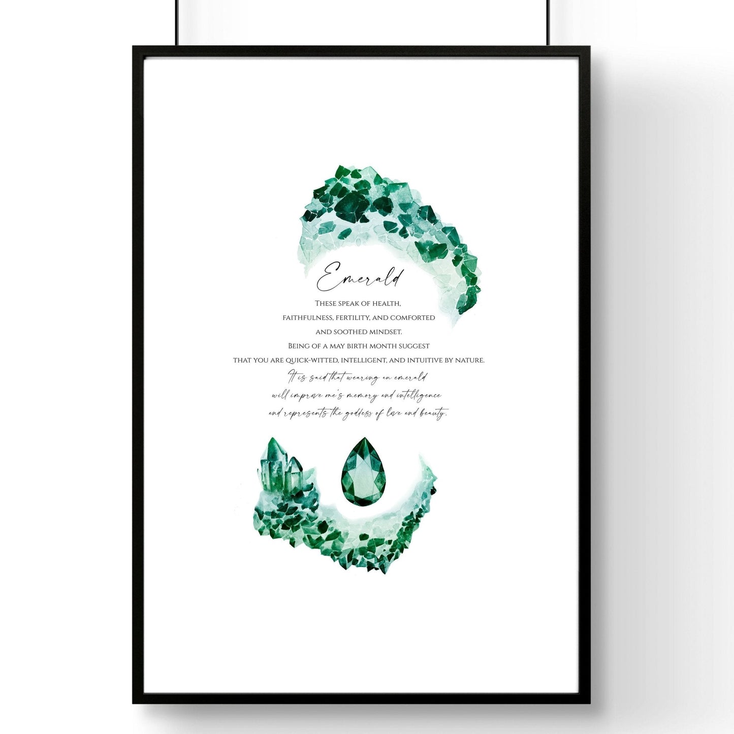 Emerald Birthstone wall art print