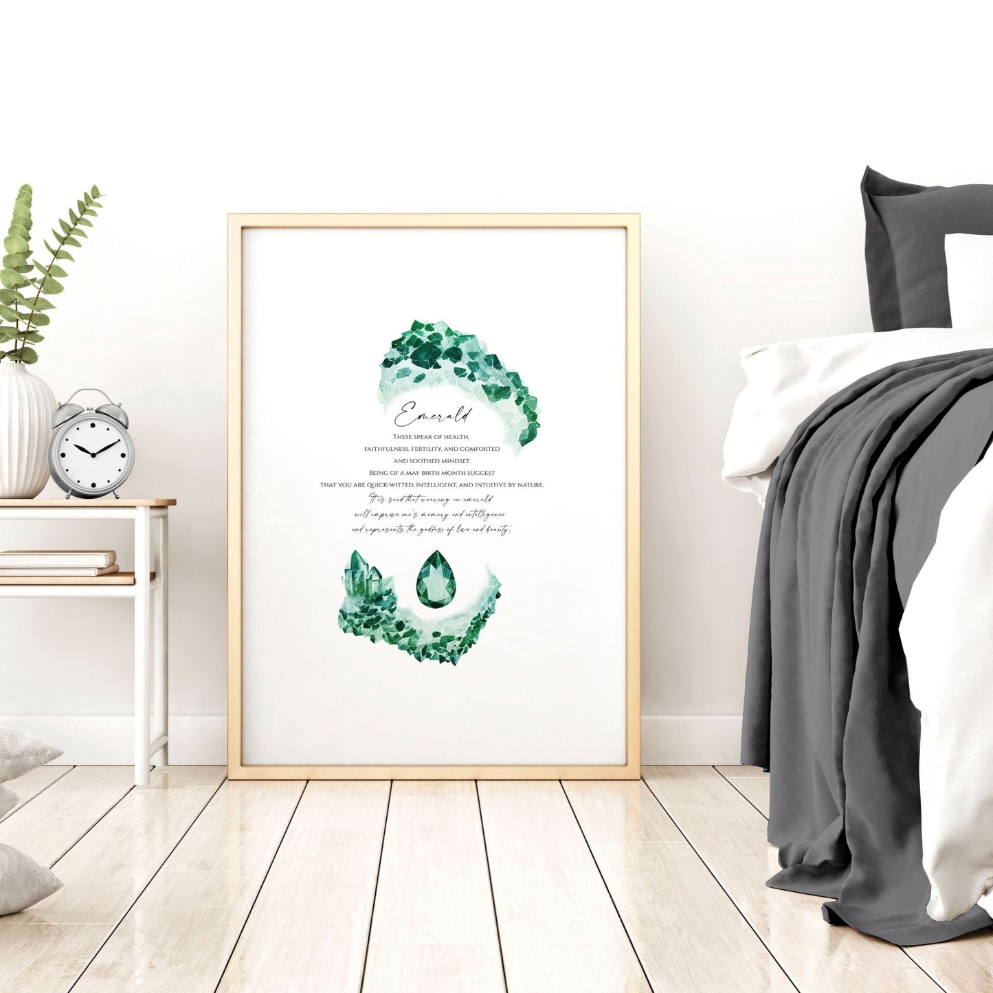 Emerald Birthstone wall art print