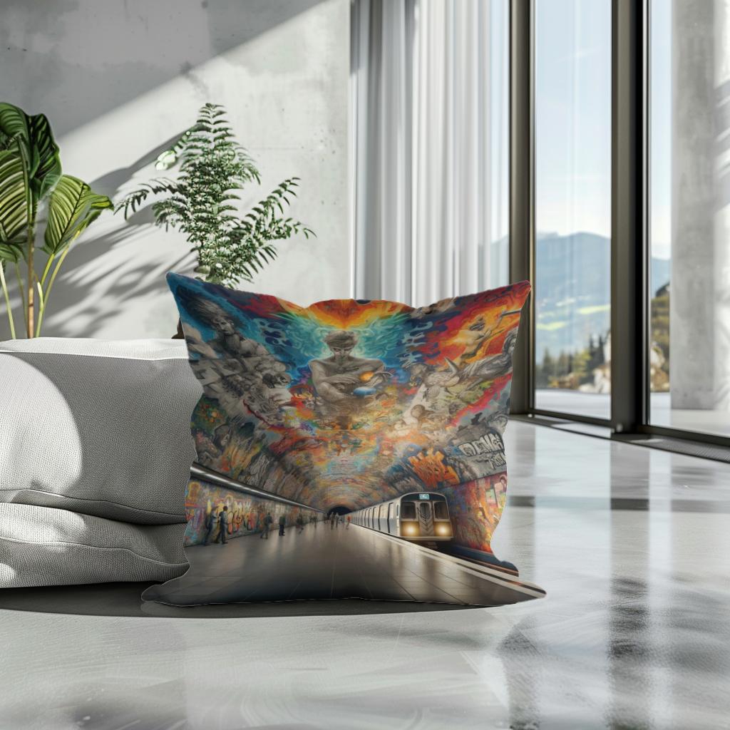 Graffiti Express Cotton Cushion