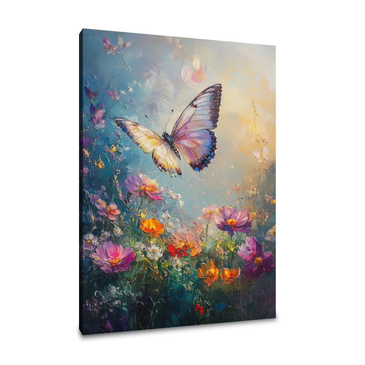 Fluttering Butterfly Garden Canvas