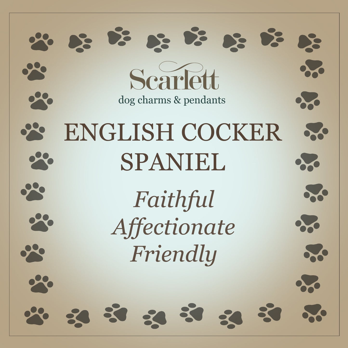 English Cocker Spaniel Silver Dog Charm Bracelet
