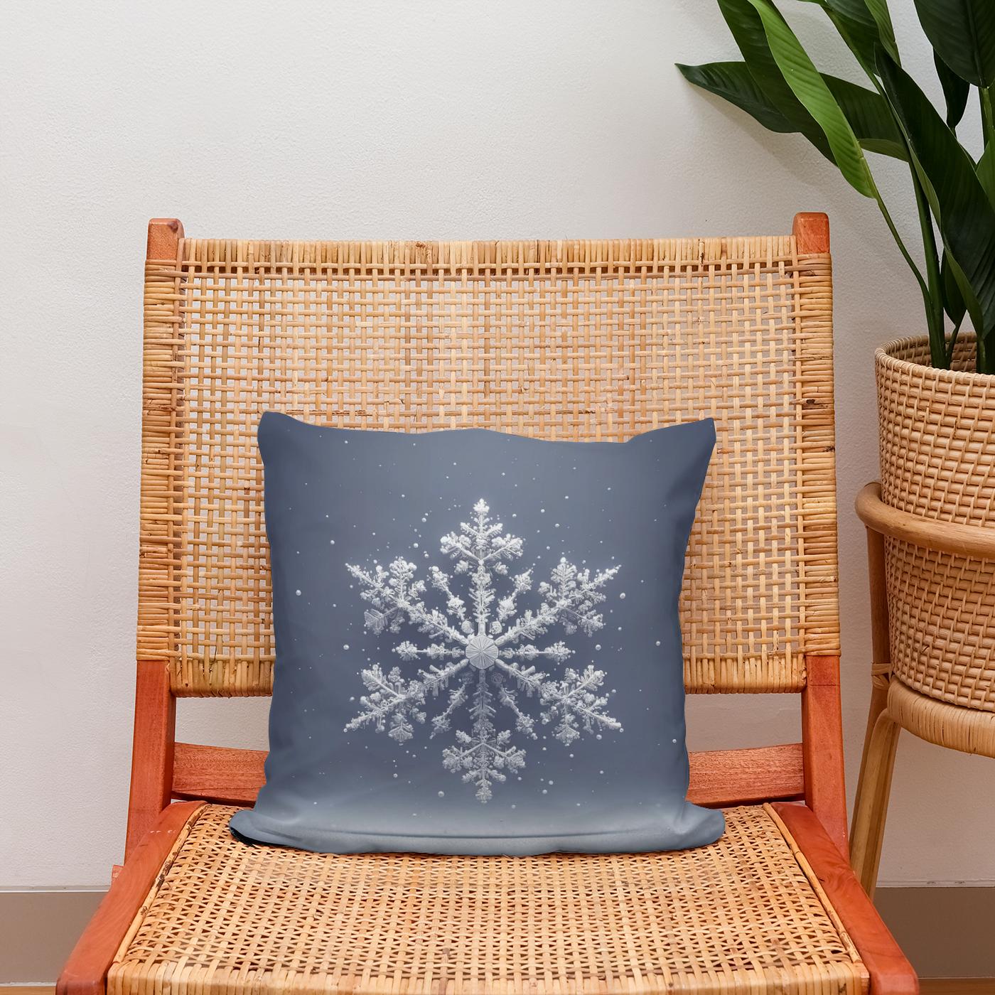 Snowfall Serenity Cotton Cushion