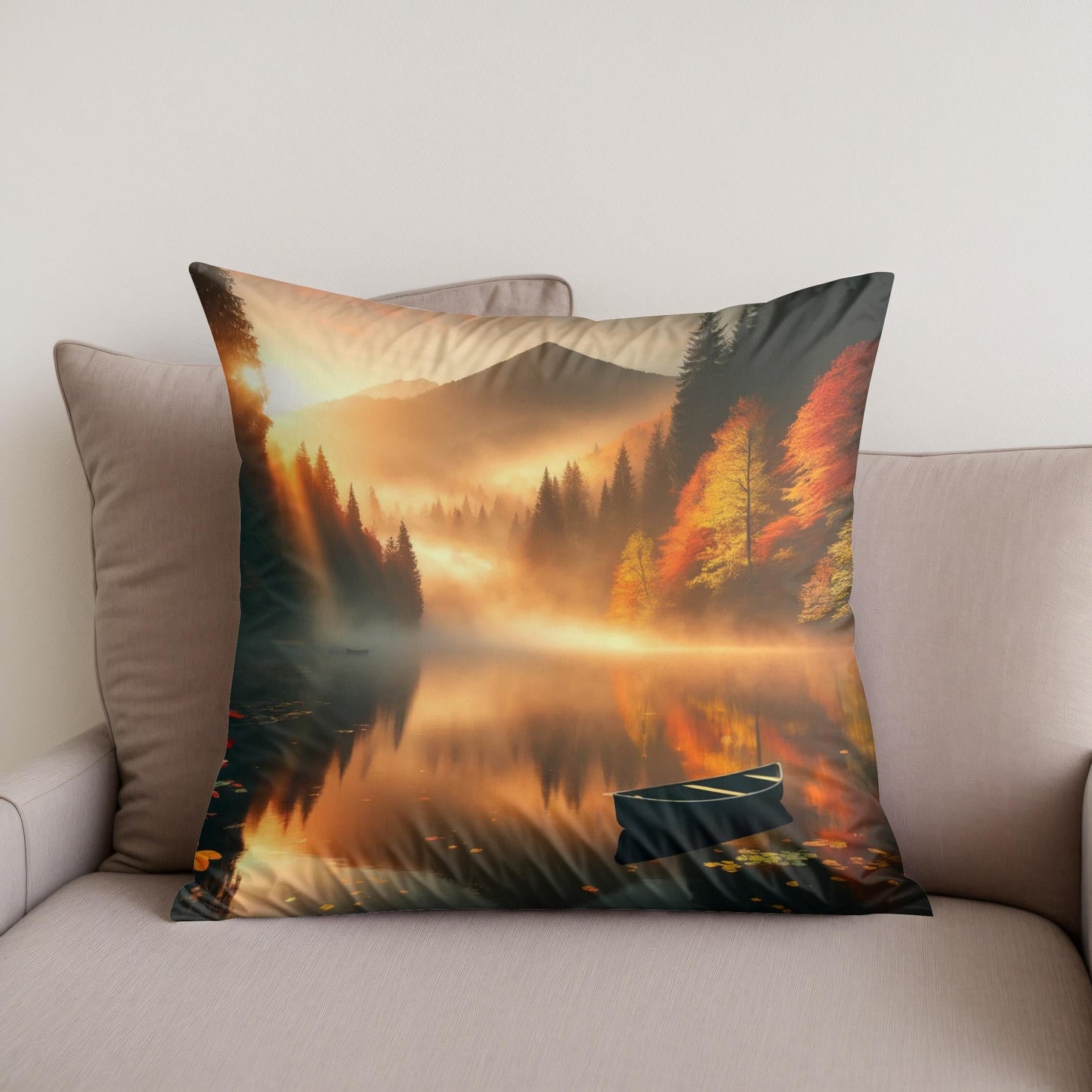 Autumn Dawn Mist Cotton Cushion