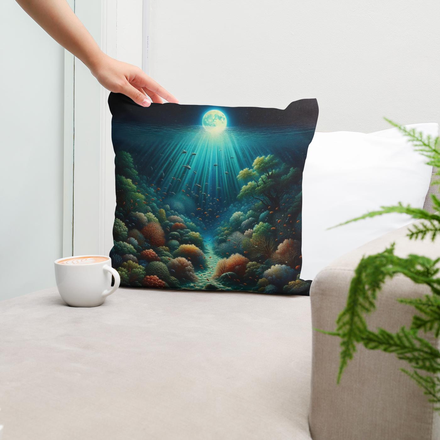 Moonlit Reef Cotton Cushion