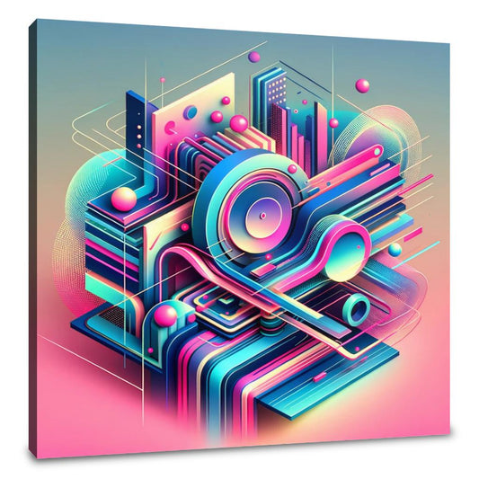 A Neon Abstract Symphony Canvas