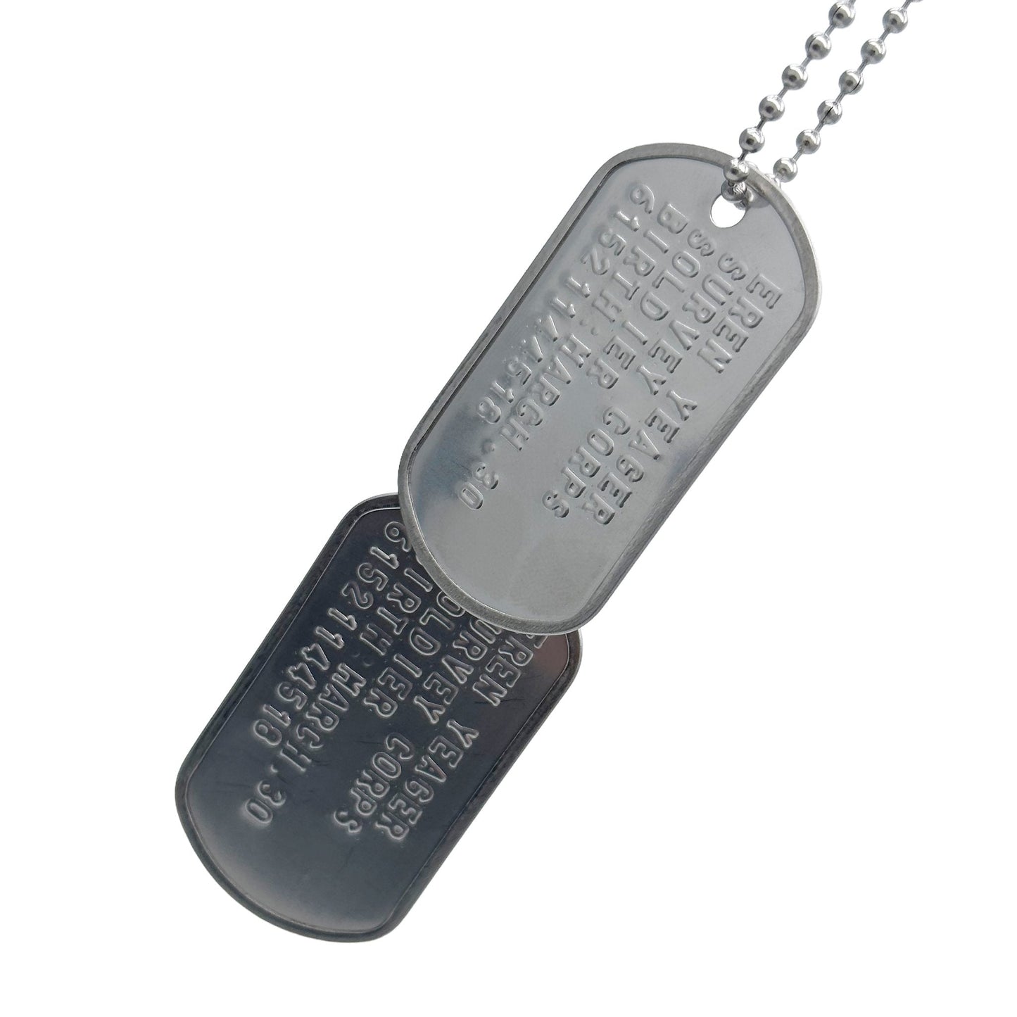 'EREN YEAGER' Dog Tags - Costume Cosplay Prop Replica Military - Stainless Steel Chains Included