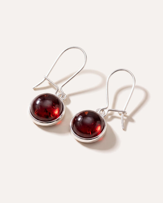 ESSENTIALS Cherry Red Amber Drop Earrings
