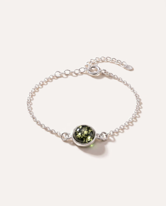 ESSENTIALS Green Amber Link Chain Bracelet