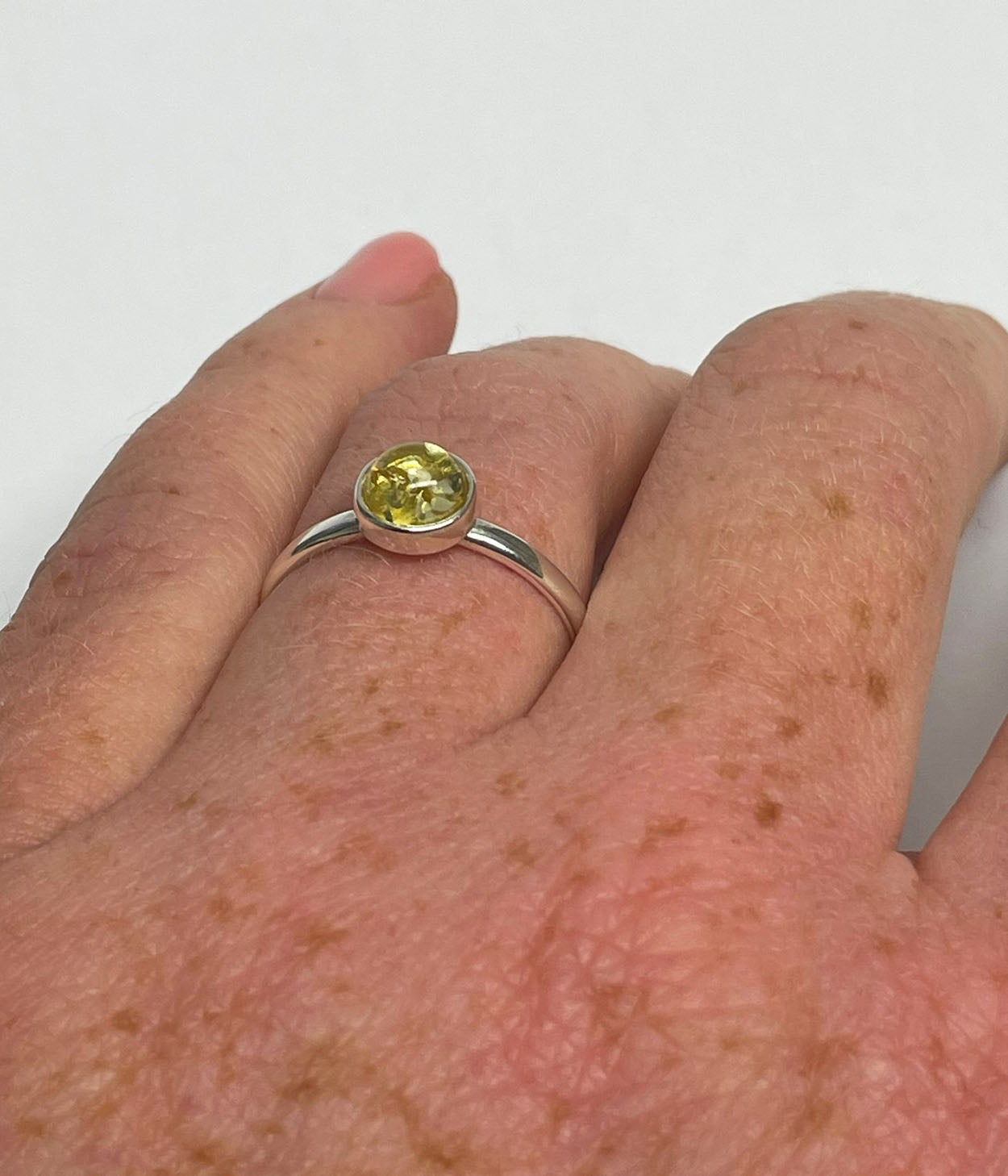 Limited Edition ESSENTIALS Mini citrus Amber Stacking Ring