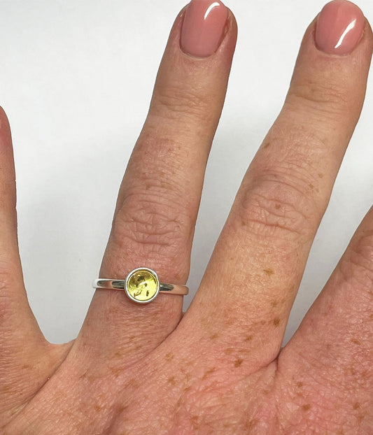 Limited Edition ESSENTIALS Mini citrus Amber Stacking Ring