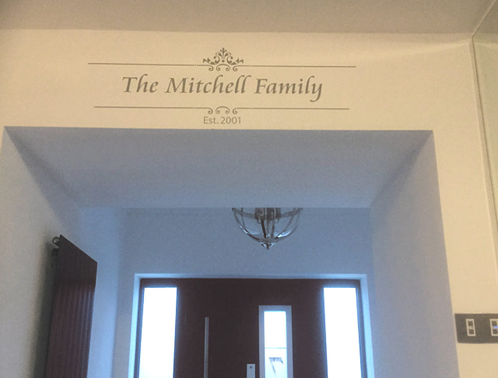 Family Established Wall Sticker | Personalised Family Name Vinyl Decal