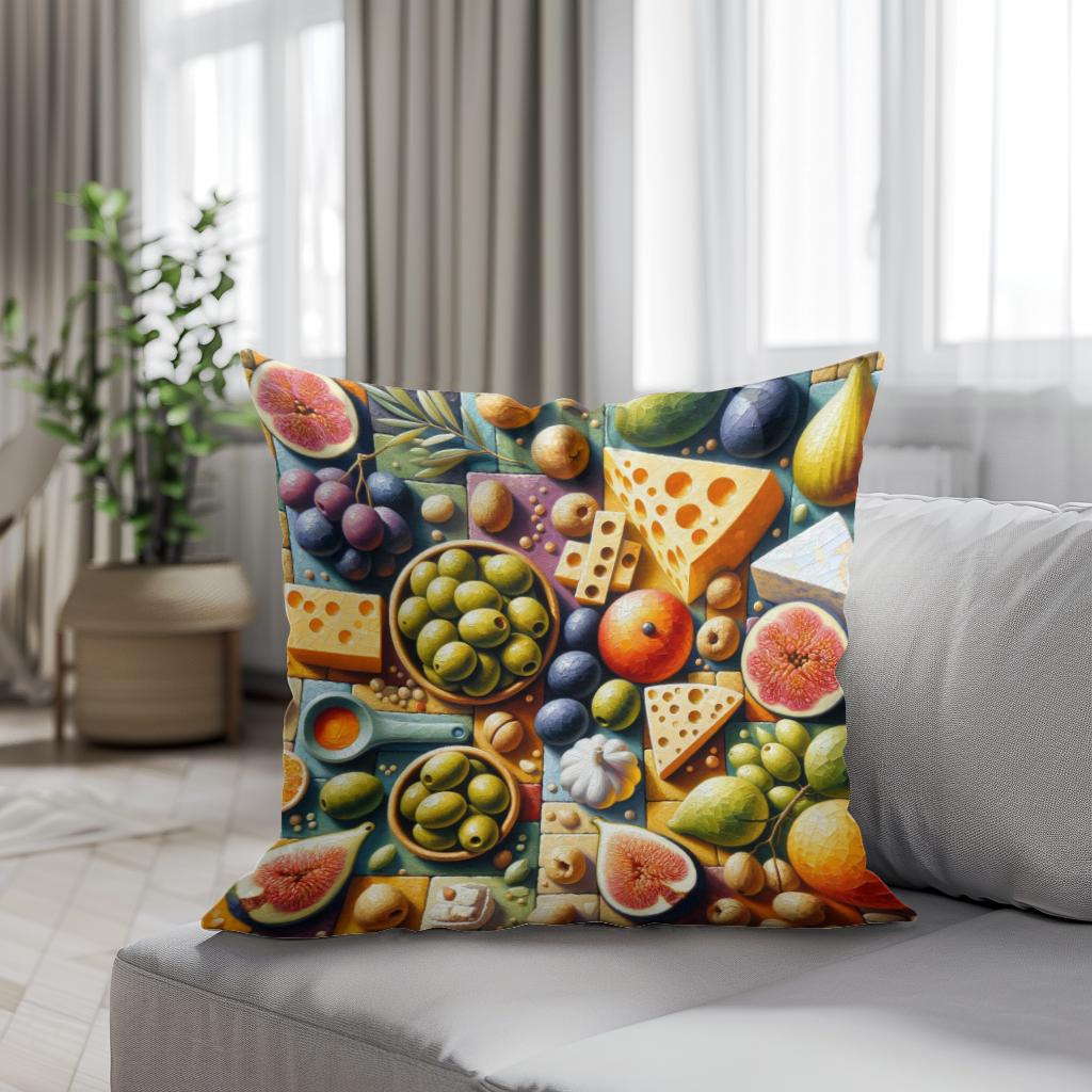Mediterranean Mosaic Cotton Cushion