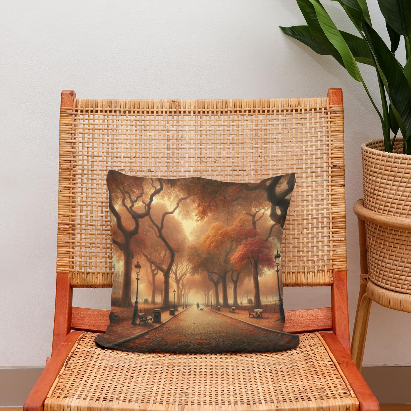 Autumn Park Elegance Cotton Cushion