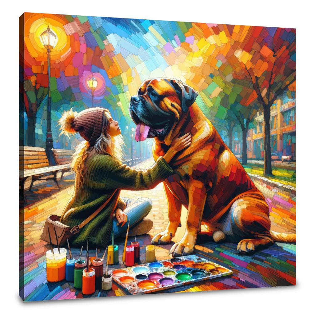 Joyful Bond Bullmastiff Canvas