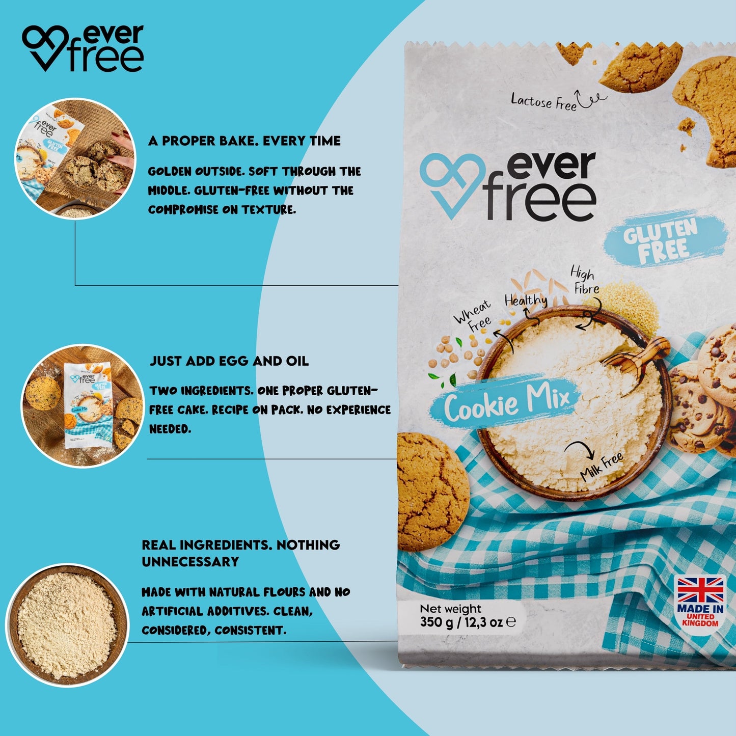 EverFree Gluten-Free Cookie Mix - 350g | Pack of 3