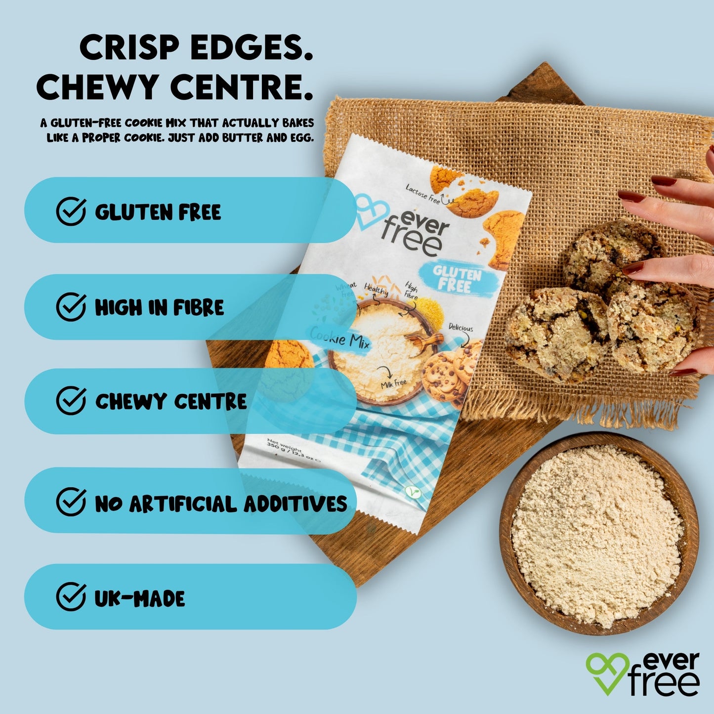 EverFree Gluten-Free Cookie Mix - 350g | Pack of 3