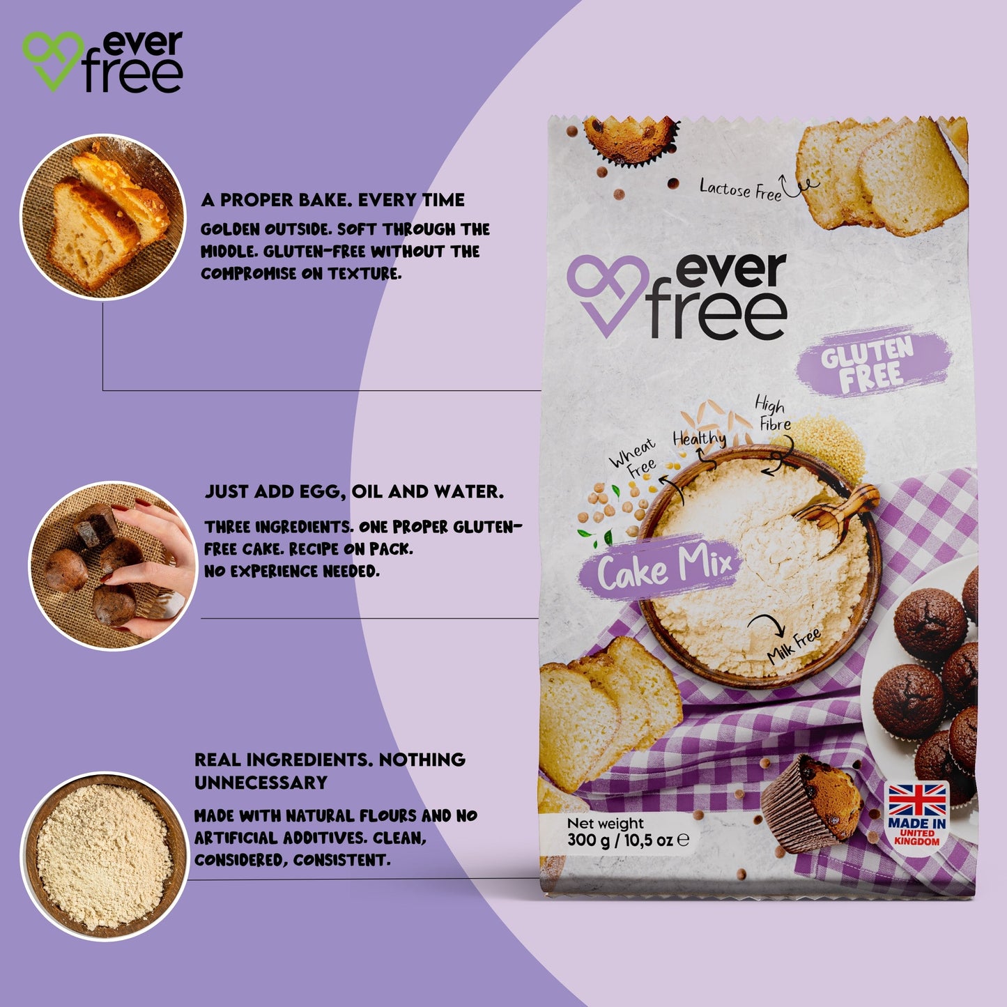 EverFree Gluten-Free Cake Mix - 350g | Pack of 3