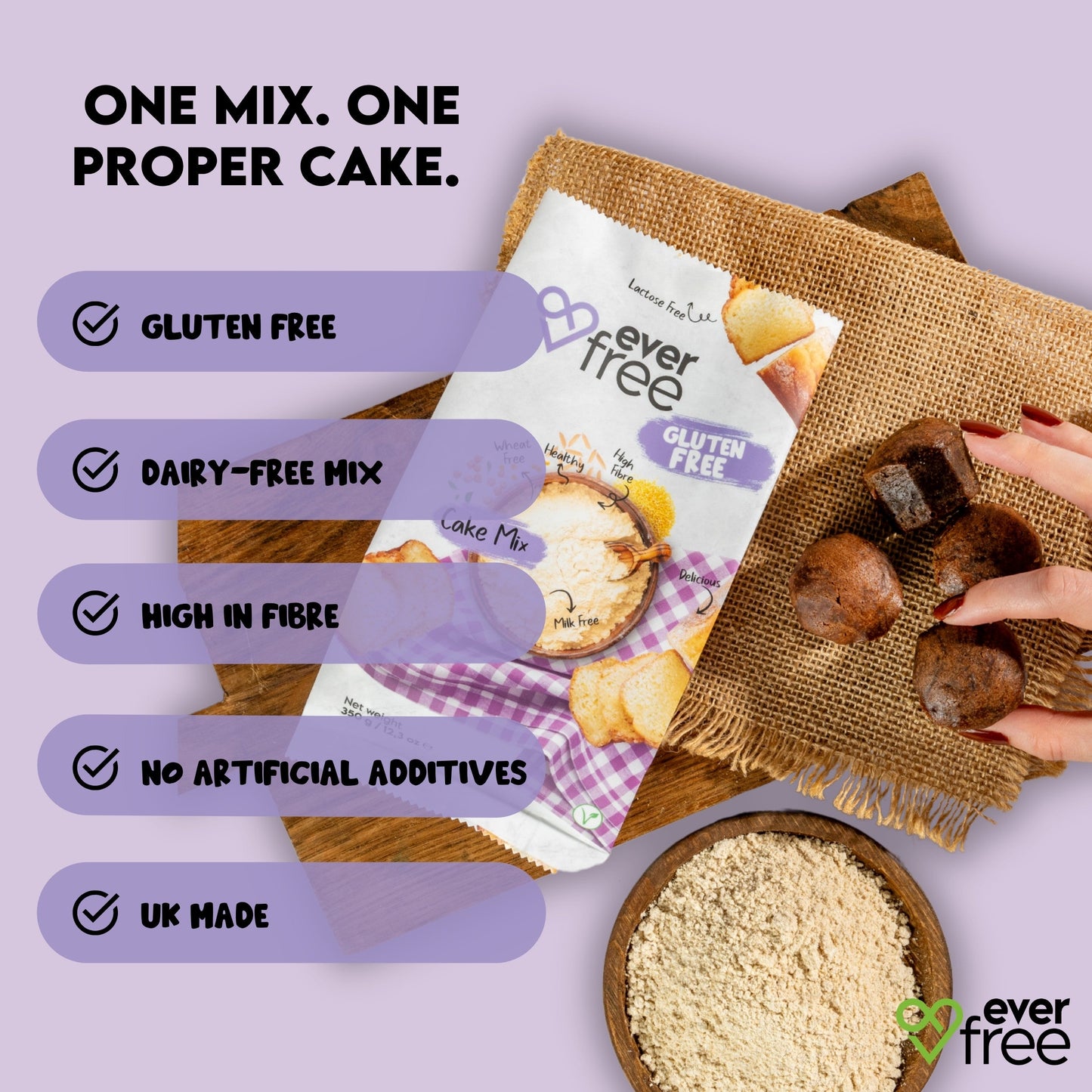 EverFree Gluten-Free Cake Mix - 350g | Pack of 3