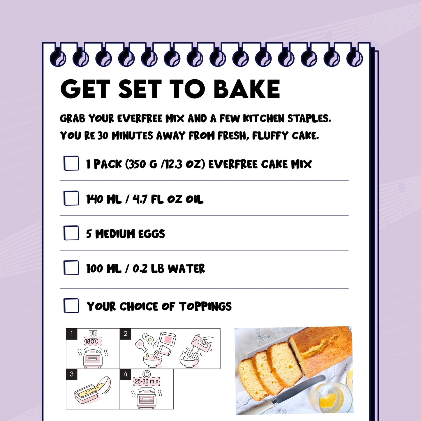 EverFree Gluten-Free Cake Mix - 350g | Pack of 3