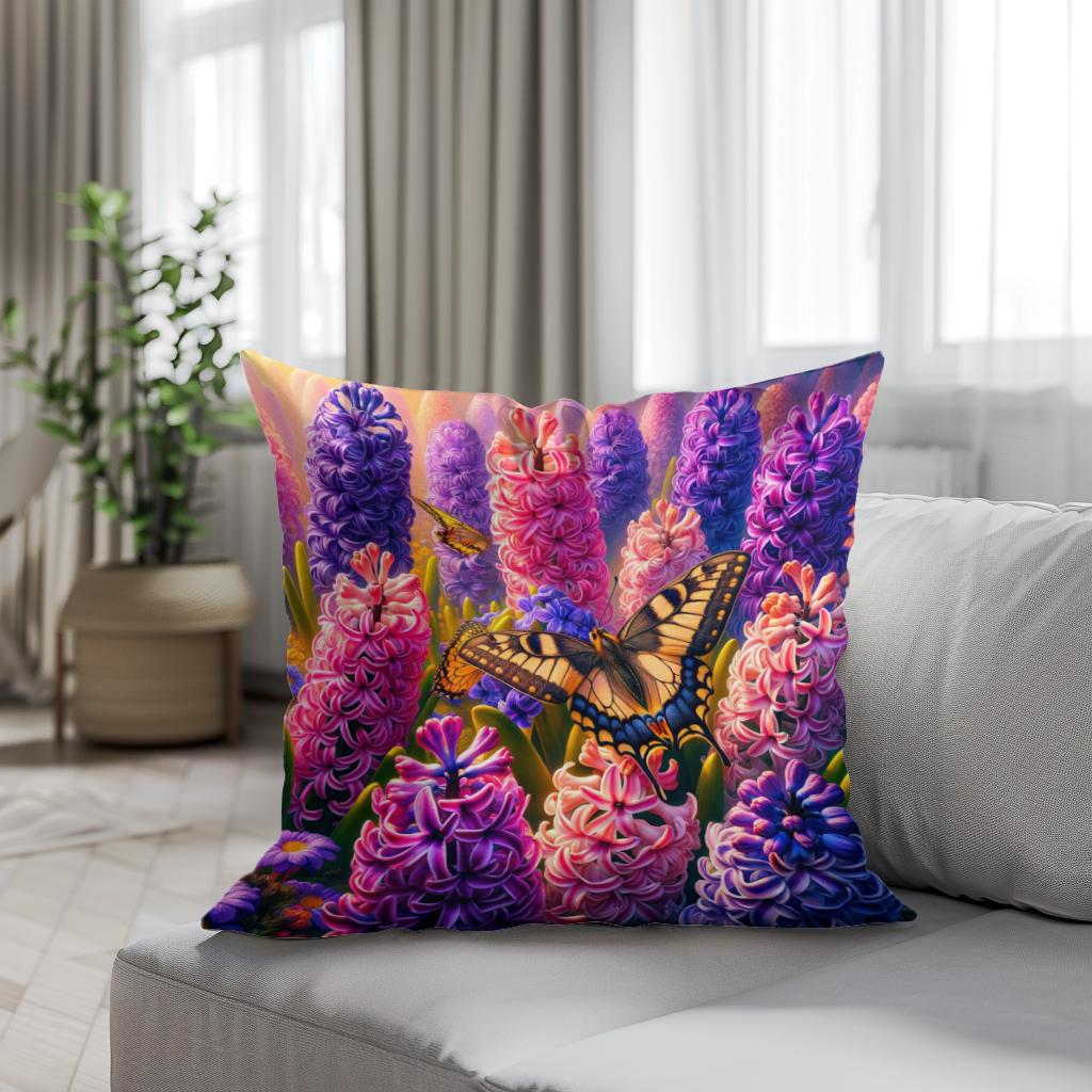 Spring Hyacinth Harmony Cotton Cushion
