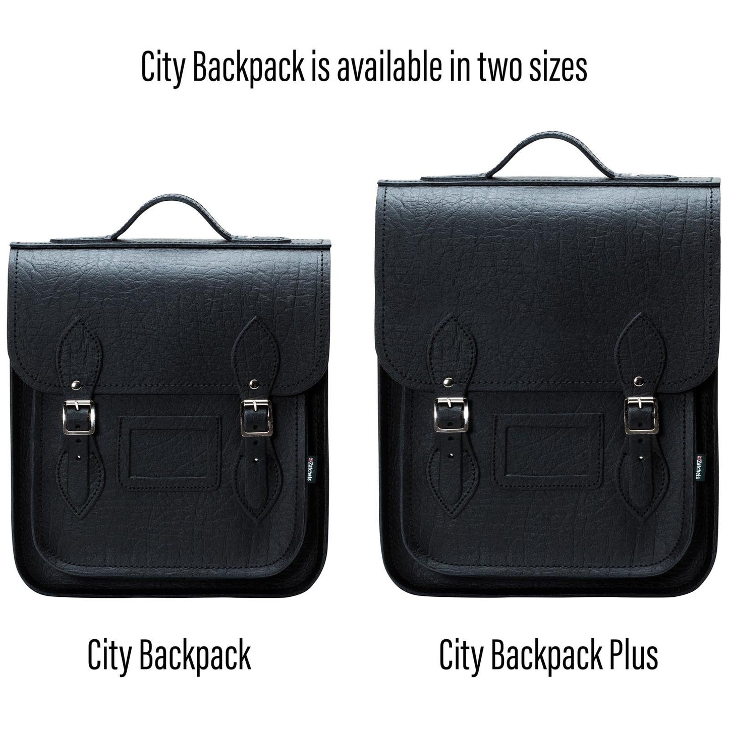 Handmade Leather City Backpack - Black Executive